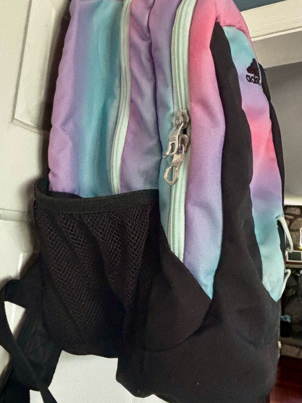 adidas Pink, Purple and Blue Ombre Backpack with Black Accents